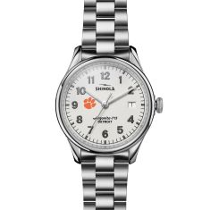 Clemson Shinola The Vinton Alabaster Dial Stainless Steel Watch 38mm by M.LaHart & Co.