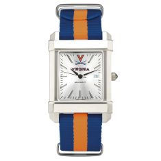 University of Virginia Collegiate Silver Dial Nylon Strap Watch 35mm by M.LaHart & Co.