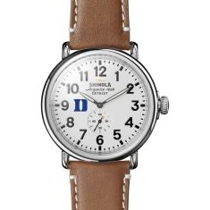 Duke Shinola The Runwell White Dial Tan Leather Strap Watch 47mm by M.LaHart & Co.