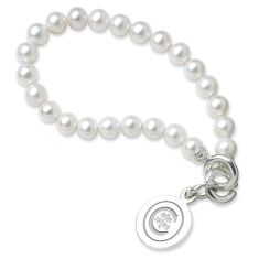 Clemson Freshwater Cultured Pearl Sterling Silver Charm Bracelet by M.LaHart & Co.