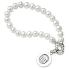 Ole Miss Freshwater Cultured Pearl Sterling Silver Charm Bracelet by M.LaHart & Co.