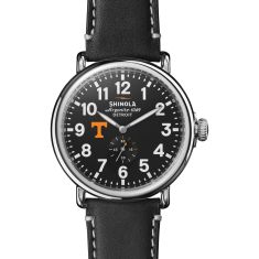University of Tennessee Shinola The Runwell Black Dial Leather Strap Watch 47mm by M.LaHart & Co.