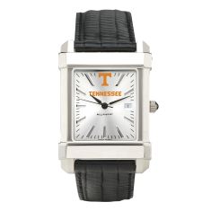 University of Tennessee Collegiate Silver Dial Black Leather Strap Watch 35mm by M.LaHart & Co.