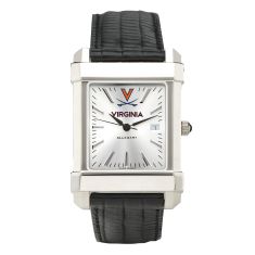 Virginia Collegiate Silver Dial Black Leather Strap Watch 35mm by M.LaHart & Co.