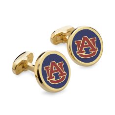 Auburn Enamel Gold-Tone Cufflinks by M.LaHart & Co.