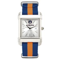 Auburn University Collegiate Silver Dial Nylon Strap Watch 35mm by M.LaHart & Co.