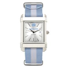 University of North Carolina Collegiate Silver Dial Nylon Strap Watch 35mm by M.LaHart & Co.
