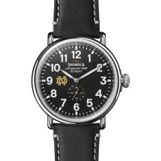 Notre Dame Shinola The Runwell Black Dial Leather Strap Watch 47mm by M.LaHart & Co.