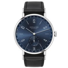 NOMOS Tangente 2Date Blue Dial Black Leather Strap Watch 37.5mm - 136