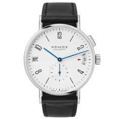 NOMOS Tangomat GMT White Dial Black Leather Strap Watch 40mm - 635