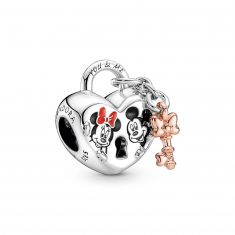 Pandora - Disney, Mickey Mouse & Minnie Mouse Padlock Charm, Rose Gold-Plated