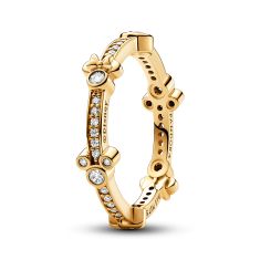 Pandora - Disney, Mickey Mouse & Minnie Mouse Sparkling Eternity Gold-Plated Ring