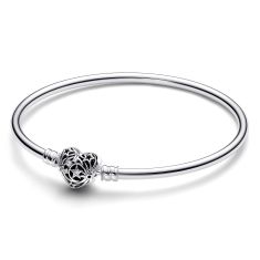 Pandora Celestial Heart Clasp Bangle Bracelet