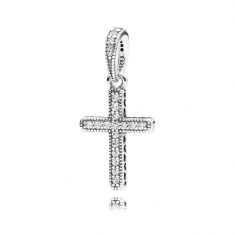 Pandora Classic Cross Pendant, Clear Cubic Zirconia