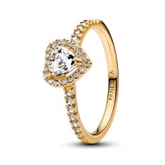 Pandora Elevated Heart Gold-Plated Ring