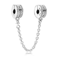 Pandora Logo Safety Chain, Clear Cubic Zirconia
