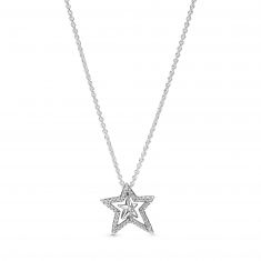 Pandora Pavé Asymmetric Star Collier Necklace