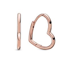 Pandora Asymmetric Heart Hoop Earrings, Rose Gold-Plated