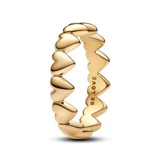 Pandora Row of Hearts Gold-Plated Ring