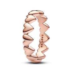 Pandora Row of Hearts Rose Gold-Plated Ring