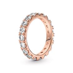 Pandora Sparkling Row Eternity Ring, Rose Gold-Plated