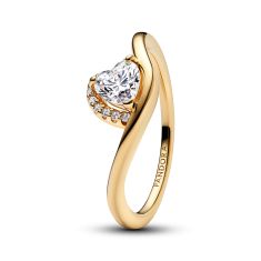 Pandora Wavy Heart Gold-Plated Ring