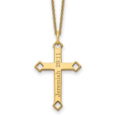 Personalized Engraved Cross Pendant Necklace