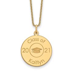 Personalized Engraved Graduation Name and Year Pendant Necklace