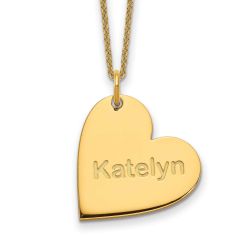 Personalized Engraved Heart Pendant Necklace