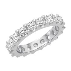 Platinum Prong Set Round Diamond Eternity Band 2 1/2ctw
