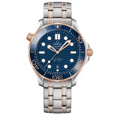 Previously Owned OMEGA Seamaster Diver 300M Blue Dial Sedna Gold and Steel Watch 42mm - O21020422003002