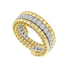 REEDS Flexible 1 1/8ctw Diamond Two-Tone Multi-Row Wrap Ring
