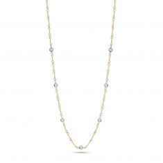Roberto Coin Diamonds by the Inch Dogbone Chain Necklace 1/4ctw