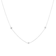 Roberto Coin Diamonds by the Inch Three Diamond Necklace 1/8ctw