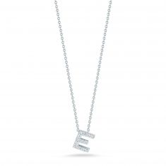 Roberto Coin Tiny Treasures Diamond Love Letter E Necklace 1/20ctw