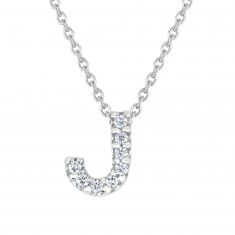 Roberto Coin Tiny Treasures Diamond Love Letter J Necklace 1/20ctw