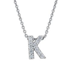 Roberto Coin Tiny Treasures Diamond Love Letter K Necklace 1/20ctw