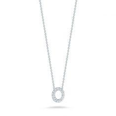 Roberto Coin Tiny Treasures Diamond Love Letter O Pendant Necklace 1/20ctw