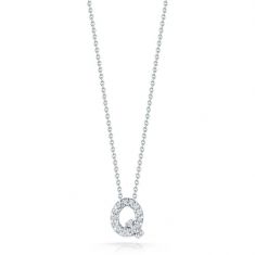 Roberto Coin Tiny Treasures Diamond Love Letter Q Necklace 1/15ctw