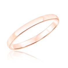 10k Rose Gold 2mm Super Low Dome Wedding Band
