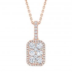 Rose Gold Diamond Rectangle Pendant 1/2ctw