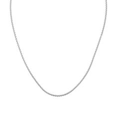 Round Box Sterling Silver Chain Necklace 2.2mm