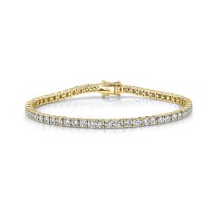 Shy Creation 2ctw Diamond Yellow Gold Tennis Bracelet