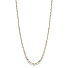 Shy Creation 6 3/4ctw Diamond Yellow Gold Tennis Necklace