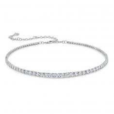 Shy Creation Diamond Tennis Necklace 4 3/8ctw