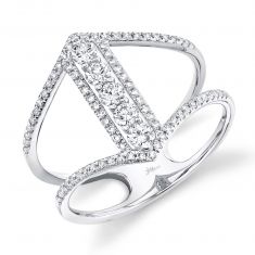 Shy Creation Round Diamond Open Bar Fashion Ring 1/2ctw