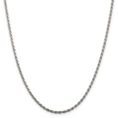 Sterling Silver 2.25mm Diamond-Cut Rope Chain Necklace