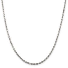 Sterling Silver 2.5mm Diamond-Cut Rope Chain Necklace