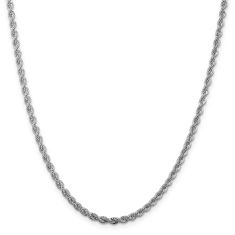 Sterling Silver 3mm Rope Chain Necklace