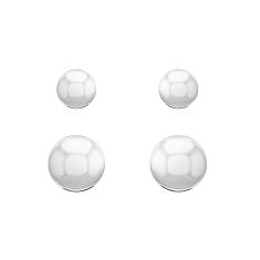 Sterling Silver Ball Stud Earring Set